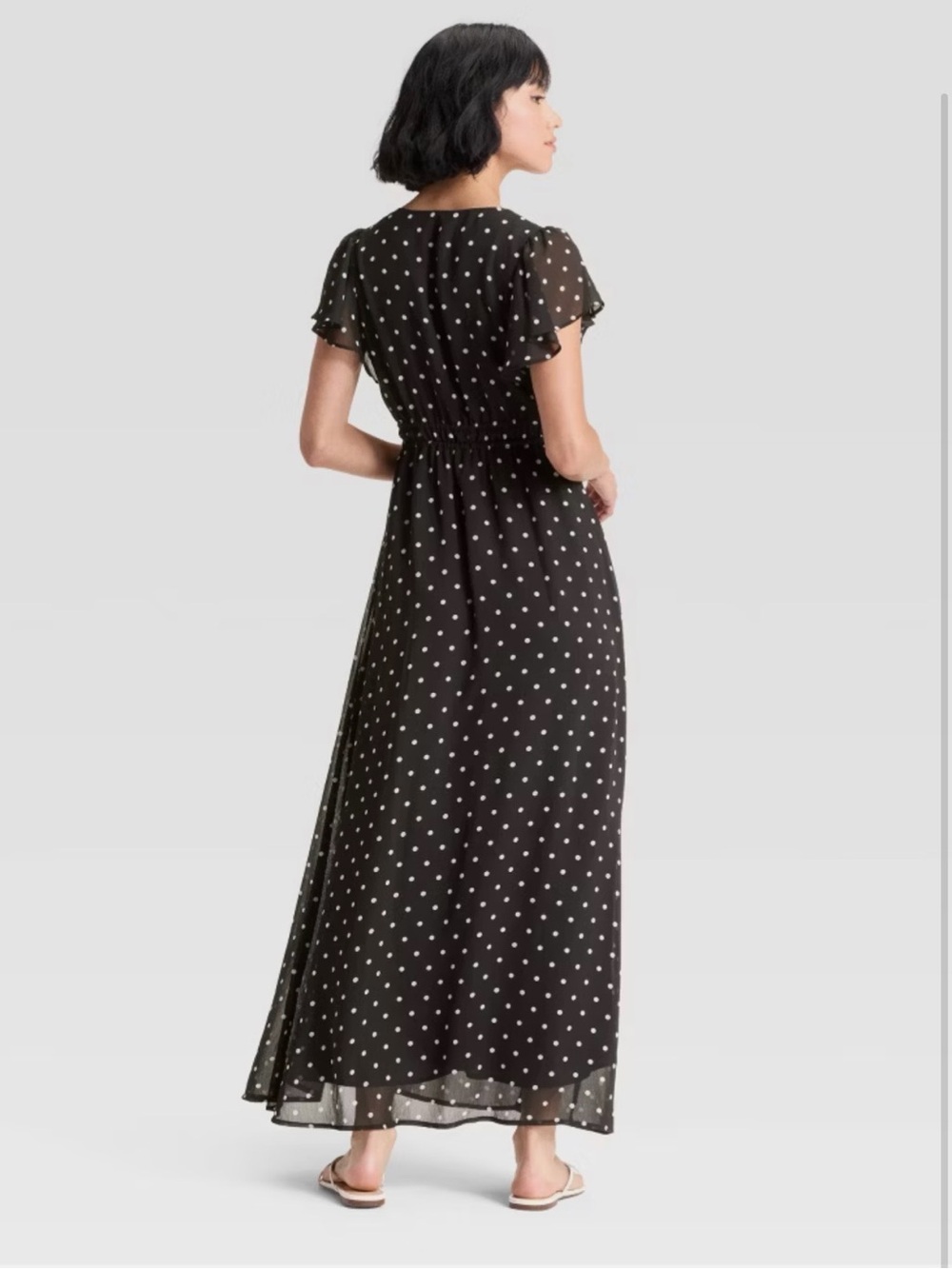 a new day Black Polka Dot V-Neck Maxi Dress - Picture 2 of 9